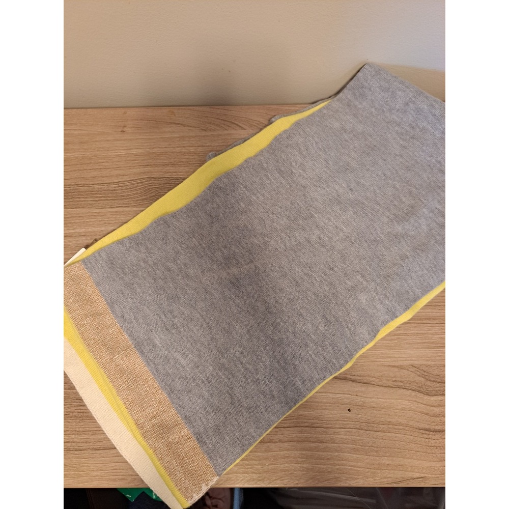 GAP Knit Scarf Gray Yellow Metallic Stripe Cozy Winter Accessory NEW